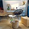 Ghế mây thư giãn chân sắt - nội thất mây mộc efadesign.vn